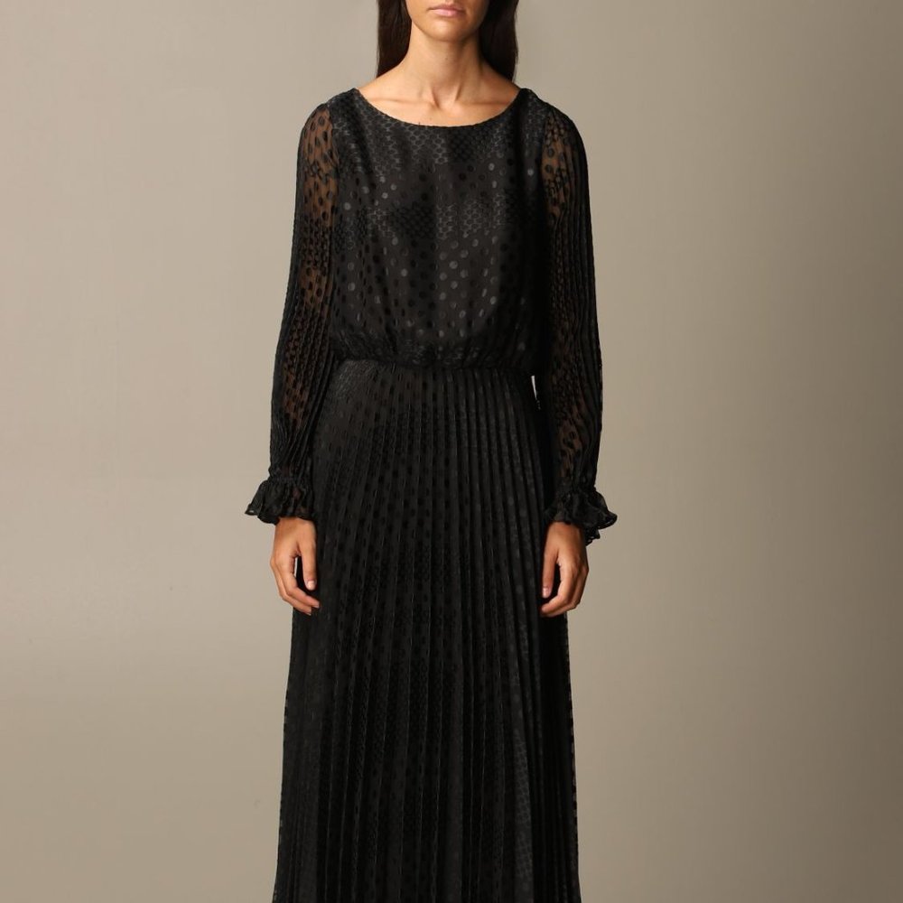 Emporio Armani pleated dot dress